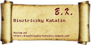 Bisztriczky Katalin névjegykártya