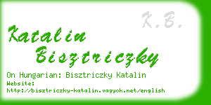 katalin bisztriczky business card